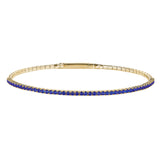 Gold vermeil finish sterling silver single row simulated sapphire birthstones