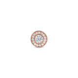 Rose gold finish finish sterling silver micropave round simulated diamond/april birthstone charm with simulated diamonds