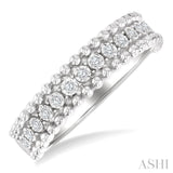 1/10 Ctw Round Cut Bead Bijoux Diamond Bold Bead Design Fashion Band in Sterling Silver