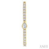 3/8 Ctw Pear and Round Cut Diamond Rectangular Fashion Hoop Earrings in 14K Yellow Gold