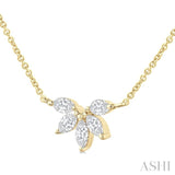 1/3 Ctw Semi-Circle Chevron Marquise Cut Diamond Fashion Necklace in 14K Yellow Gold