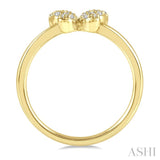 1/6 Ctw Butterfly Motif Round Cut Diamond Petite Fashion Ring in 10K Yellow Gold
