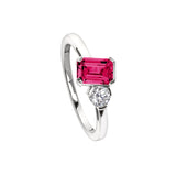 July Emerald Cut Birthstone Ring
