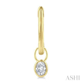 1/3 Ctw Bezel Set Oval Cut Diamond Huggie Earrings in 14K Yellow Gold