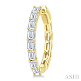 1 7/8 Ctw North-South Emerald Cut Diamond Fashion Hoop Earrings in 14K Yellow Gold