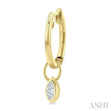 1/3 Ctw Bezel Set Marquise Cut Diamond Huggie Earrings in 14K Yellow Gold