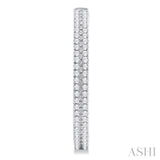 1/3 ctw Double Row Round Cut Diamond Fashion Half Hoop Earring in 10K White Gold