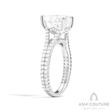 Bridal Split Shank Pear Semi-Mount Engagement Ring in White Gold