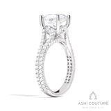 Bridal Split Shank Round Semi-Mount Engagement Ring in White Gold