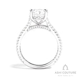 Bridal Split Shank Round Semi-Mount Engagement Ring in White Gold