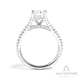 Bridal Split Shank Oval Semi-Mount Engagement Ring in White Gold
