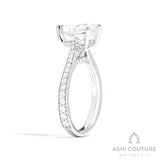 Bridal Channel/Prong Set Diamond Shank Pear Semi-Mount Engagement Ring in White Gold