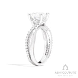 Bridal Alternate Diamond Round Bypass Semi-Mount Engagement Ring in White Gold