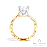 Bridal Solitaire Round Semi-Mount Engagement Ring in Yellow and White Gold