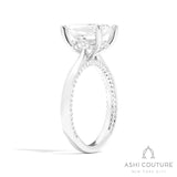 Bridal Solitaire Emerald Semi-Mount Engagement Ring in White Gold
