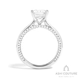 Bridal Solitaire Emerald Semi-Mount Engagement Ring in White Gold