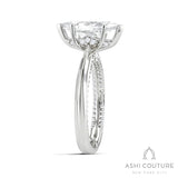 Bridal Solitaire Marquise Semi-Mount Engagement Ring in White Gold