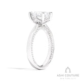 Bridal Solitaire Round Semi-Mount Engagement Ring in White Gold