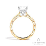 Bridal Solitaire Emerald Semi-Mount Engagement Ring in Yellow and White Gold