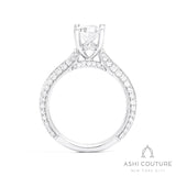 Bridal Knife-Edge Oval Semi-Mount Engagement Ring in White Gold
