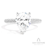 Bridal Knife-Edge Pear Semi-Mount Engagement Ring in White Gold