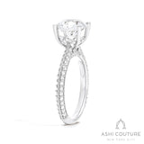 Bridal Knife-Edge Round Semi-Mount Engagement Ring in White Gold