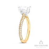 Bridal Knife-Edge Oval Semi-Mount Engagement Ring in Yellow and White Gold