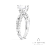 Bridal Bypass Oval Semi-Mount Engagement Ring in White Gold