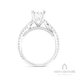 Bridal Bypass Oval Semi-Mount Engagement Ring in White Gold
