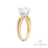 Bridal Bypass Round Semi-Mount Engagement Ring in Yellow and White Gold