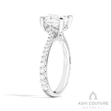 Bridal Classic Diamond Pave Round Semi-Mount Engagement Ring in White Gold