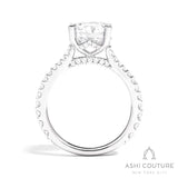 Bridal Classic Diamond Pave Round Semi-Mount Engagement Ring in White Gold