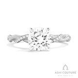 Bridal Alternate Diamond Twisted Round Semi-Mount Engagement Ring in White Gold