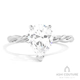 Bridal Pear Twisted Semi-Mount Engagement Ring in White Gold