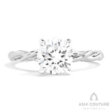 Bridal Round Twisted Semi-Mount Engagement Ring in White Gold