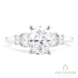 Bridal Oval 5-Stone Semi-Mount Engagement Ring in White Gold