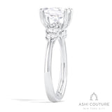 Bridal Oval 5-Stone Semi-Mount Engagement Ring in White Gold