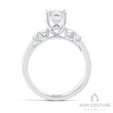 Bridal Oval 5-Stone Semi-Mount Engagement Ring in White Gold