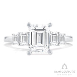 Bridal Emerald 5-Stone Semi-Mount Engagement Ring in White Gold