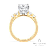5-Stone Semi-Mount Engagement Ring in Yellow and White Gold