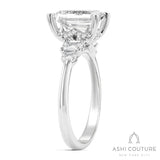 Bridal 5-Stone Emerald Semi-Mount Engagement Ring in White Gold