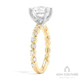 Bridal Round Semi-Mount Engagement Ring in Yellow and White Gold