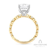 Bridal Round Semi-Mount Engagement Ring in Yellow and White Gold