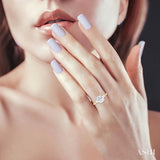 Bridal 5-Stone Oval Semi-Mount Engagement Ring in Yellow and White Gold