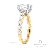 Bridal Round Semi-Mount Engagement Ring in Yellow and White Gold