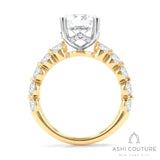 Bridal Round Semi-Mount Engagement Ring in Yellow and White Gold