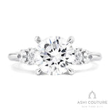 Bridal 5-Stone Round Semi-Mount Engagement Ring in White Gold