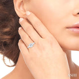 Bridal 5-Stone Round Semi-Mount Engagement Ring in White Gold