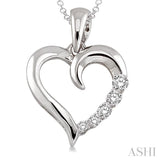 Silver Journey Heart Shape Diamond Fashion Pendant
