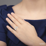 Silver Infinity Shape Heart Shape Diamond Fashion Ring